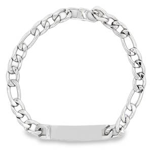 Cette gourmette classique et robuste est un accessoire intemporel qui allie caractère et sobriété. Conçue en acier inoxydable de haute qualité, elle présente un éclat argenté durable qui résiste au ternissement et au quotidien. Le bracelet se distingue par son alternance de mailles (généralement trois mailles courtes suivies d'une maille longue allongée), un motif traditionnel apprécié pour son esthétique dynamique et masculine. Au centre, une plaque rectangulaire à la finition polie miroir offre une surface lisse et lumineuse. Elle est prête à être personnalisée avec une gravure (nom, date ou initiales). Le bijou est doté d'un fermoir mousqueton solide, garantissant une tenue parfaite au poignet.