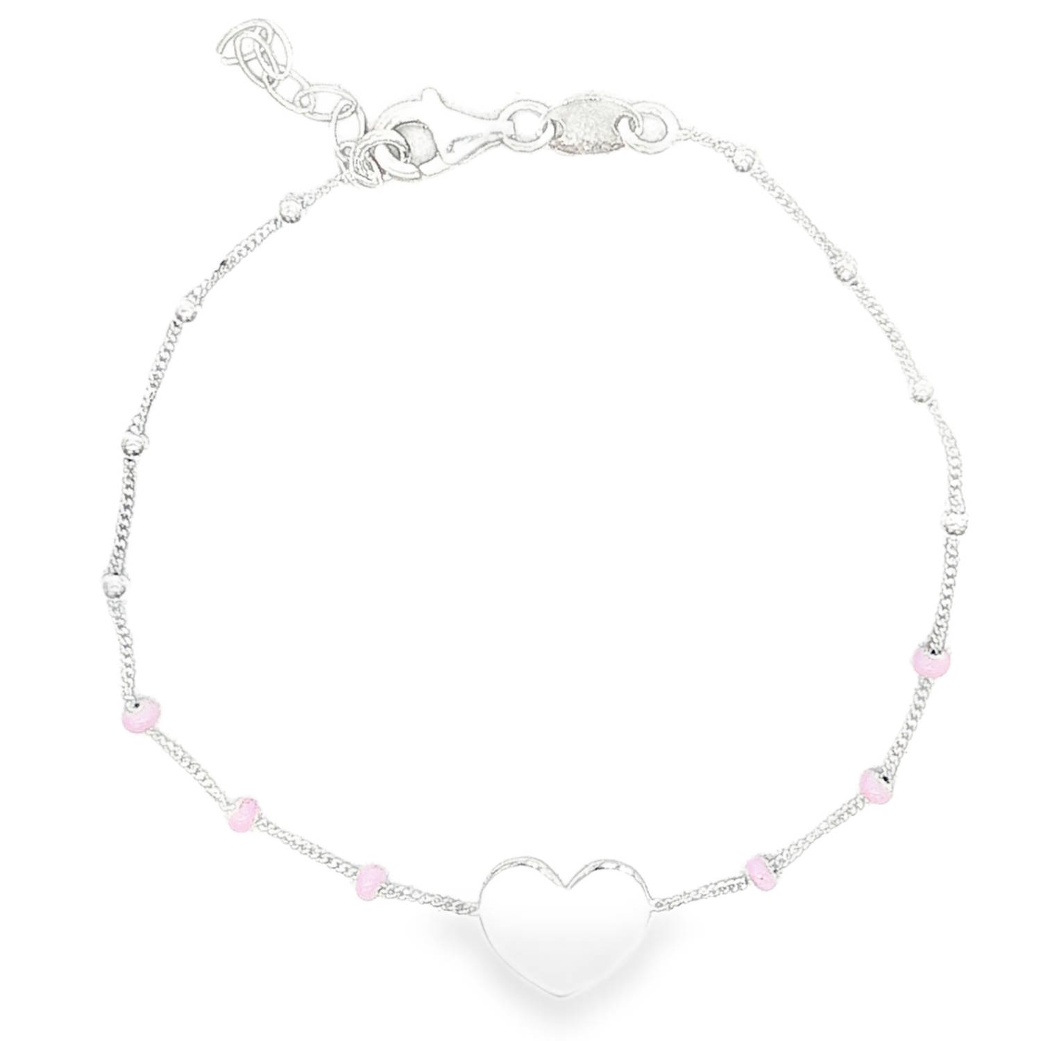 Ce délicat bracelet chaîne en argent 925/000, rehaussé d'un motif cœur épuré et de perles roses, offre une élégance discrète.<br/>La finesse de la chaîne met en valeur le poignet, tandis que le cœur symbolise l'amour et l'affection.<br/>Parfait pour une touche de romantisme au quotidien ou comme cadeau attentionné. Coeur Perle Adolescent Adulte Amour Femme Fille Gravure Indémodable Ce délicat bracelet chaîne en argent 925/000, rehaussé d'un motif cœur épuré et de perles roses, offre une élégance discrète.<br/>La finesse de la chaîne met en valeur le poignet, tandis que le cœur symbolise l'amour et l'affection.<br/>Parfait pour une touche de romantisme au quotidien ou comme cadeau attentionné. Coeur Perle Adolescent Adulte Amour Femme Fille Gravure Indémodable
