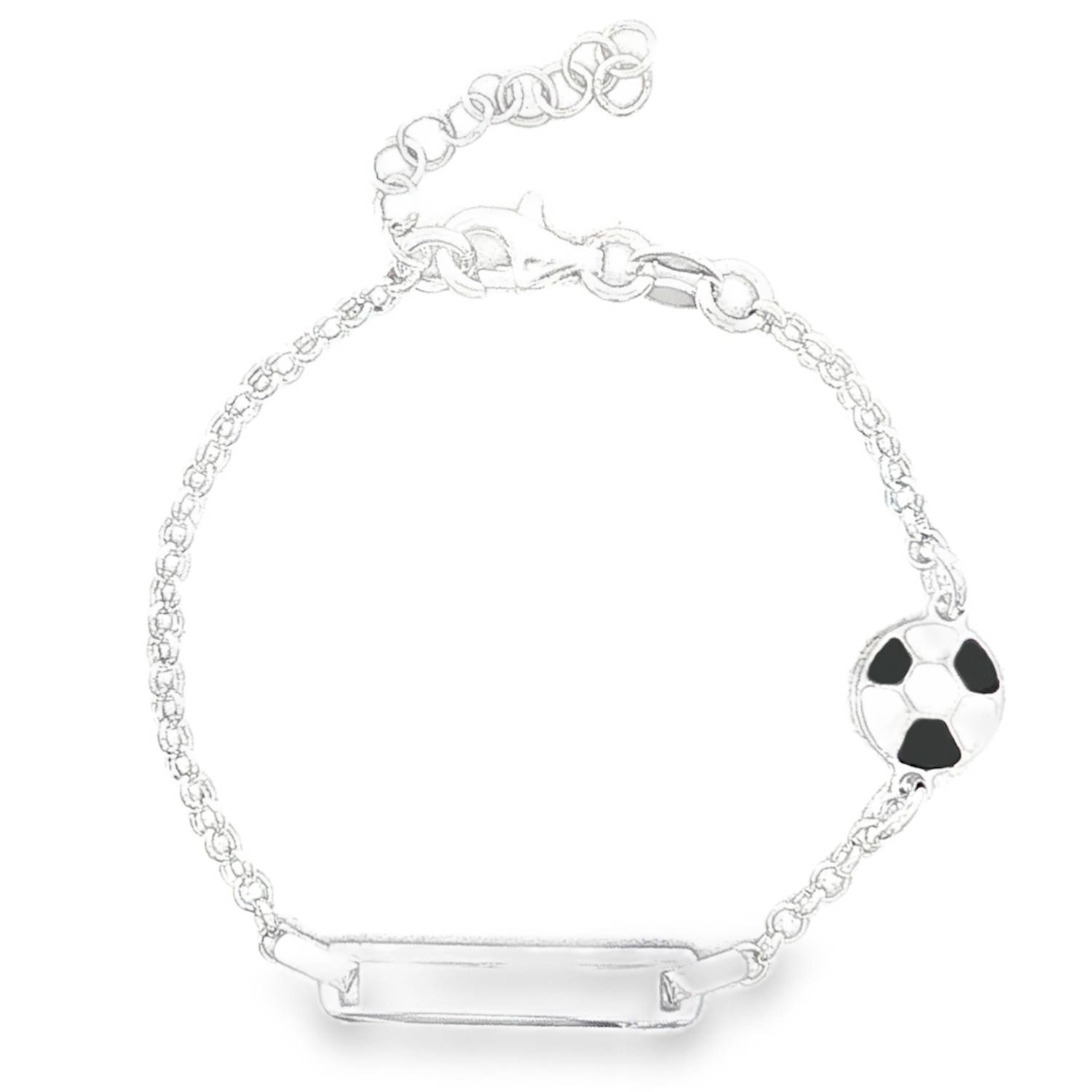Ce délicat bracelet en argent 925/000 est agrémenté d'un motif de ballon de football ludique.<br/>Idéal pour les jeunes fans de sport, il ajoutera une touche unique à leur style.<br/>Un accessoire élégant qui apportera une note sportive et charmante à leur quotidien. Ballon Football Adolescent Enfant Garçon Gravure Homme Indémodable Sports Ce délicat bracelet en argent 925/000 est agrémenté d'un motif de ballon de football ludique.<br/>Idéal pour les jeunes fans de sport, il ajoutera une touche unique à leur style.<br/>Un accessoire élégant qui apportera une note sportive et charmante à leur quotidien. Ballon Football Adolescent Enfant Garçon Gravure Homme Indémodable Sports