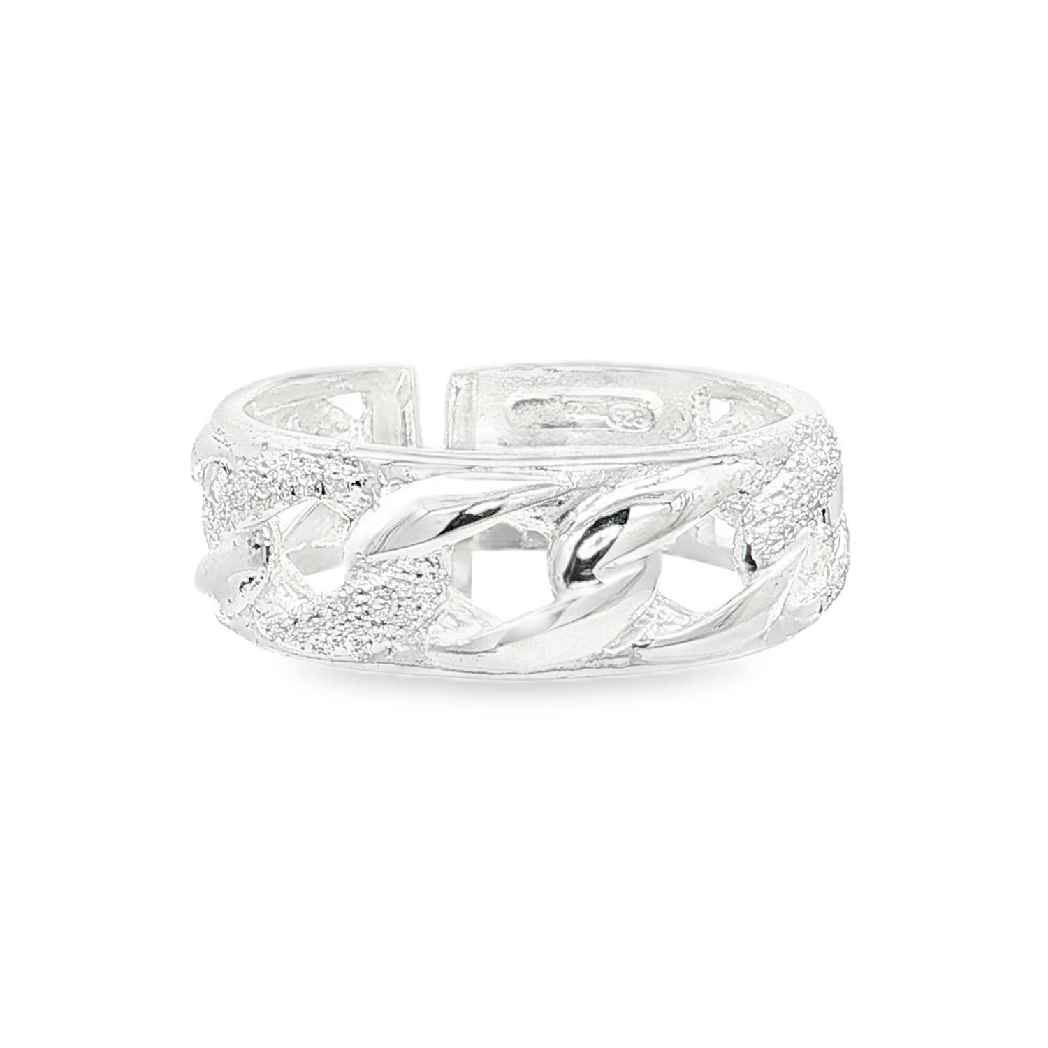 Cette bague bandeau en argent, aux allures contemporaines, est conçue pour captiver.<br/>Sa finition en argent 925/000 accentue l'éclat du métal précieux, tandis que la conception à maillons entrelacés confère un caractère audacieux.<br/>Un bijou distinctif qui exprime une élégance moderne.<br/>Taille ajustable. Adolescent Adulte Femme Fille Indémodable Cette bague bandeau en argent, aux allures contemporaines, est conçue pour captiver.<br/>Sa finition en argent 925/000 accentue l'éclat du métal précieux, tandis que la conception à maillons entrelacés confère un caractère audacieux.<br/>Un bijou distinctif qui exprime une élégance moderne.<br/>Taille ajustable. Adolescent Adulte Femme Fille Indémodable