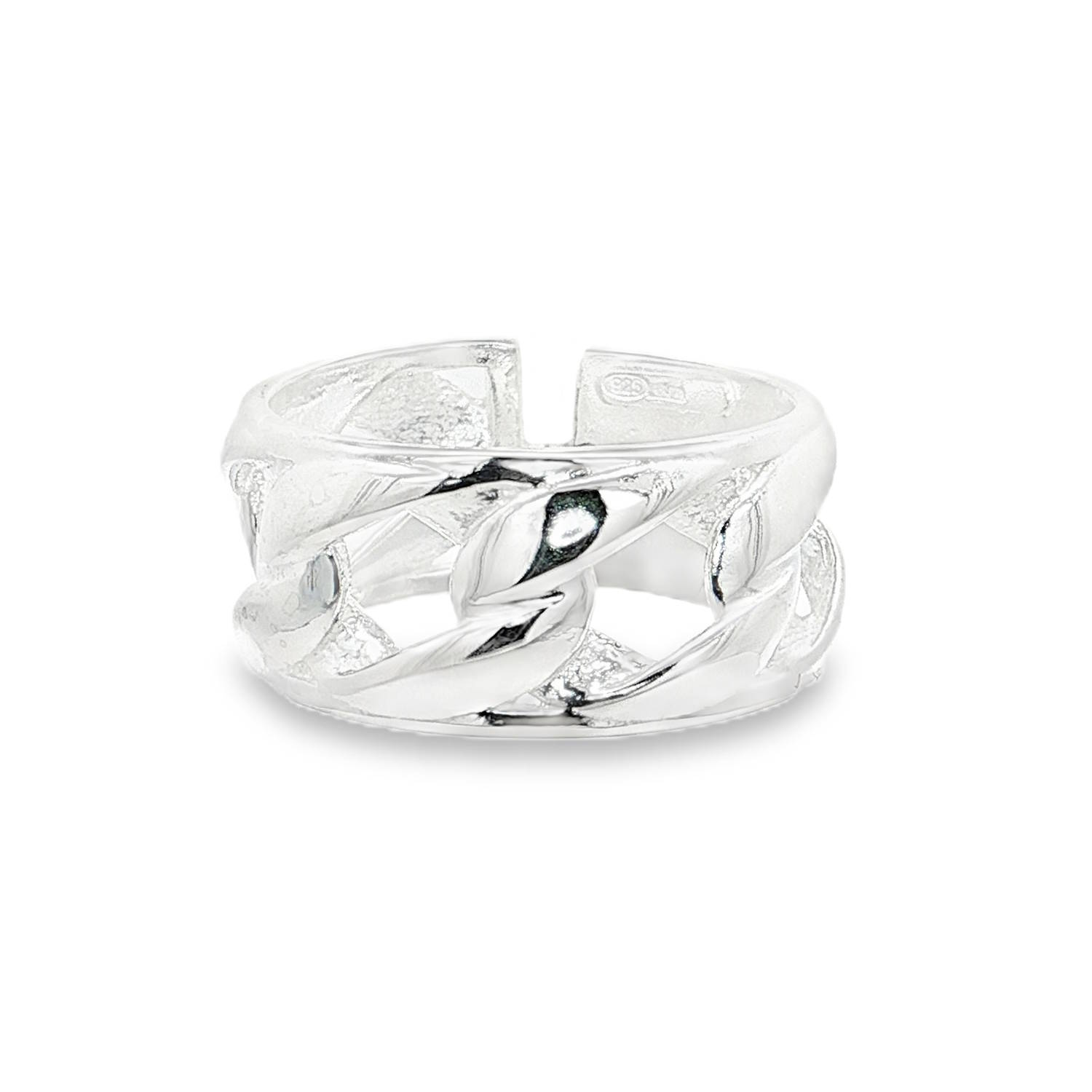 Arborez un style audacieux avec cette bague bandeau en argent 925/000, sublimée par un design de maillons de chaîne distinctif.<br/>L'éclat de l'argent souligne l'architecture unique de cette pièce, créant un accessoire à la fois moderne et intemporel, parfait pour affirmer votre individualité avec élégance.br/>Taille ajustable. Adolescent Adulte Femme Fille Indémodable Arborez un style audacieux avec cette bague bandeau en argent 925/000, sublimée par un design de maillons de chaîne distinctif.<br/>L'éclat de l'argent souligne l'architecture unique de cette pièce, créant un accessoire à la fois moderne et intemporel, parfait pour affirmer votre individualité avec élégance.br/>Taille ajustable. Adolescent Adulte Femme Fille Indémodable