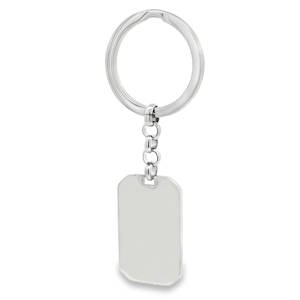 Porte-clés élégant avec plaque personnalisable en acier inoxydable. Accessoire raffiné et pratique, idéal pour identifier facilement vos clés. Un cadeau parfait pour toutes les occasions, alliant style et fonctionnalité.