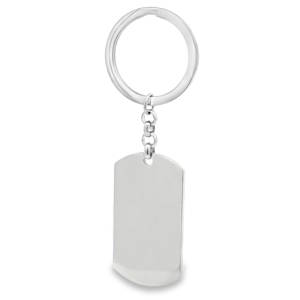 Porte-clés élégant avec plaque personnalisable en acier inoxydable. Accessoire raffiné et pratique, idéal pour identifier facilement vos clés. Un cadeau parfait pour toutes les occasions, alliant style et fonctionnalité.