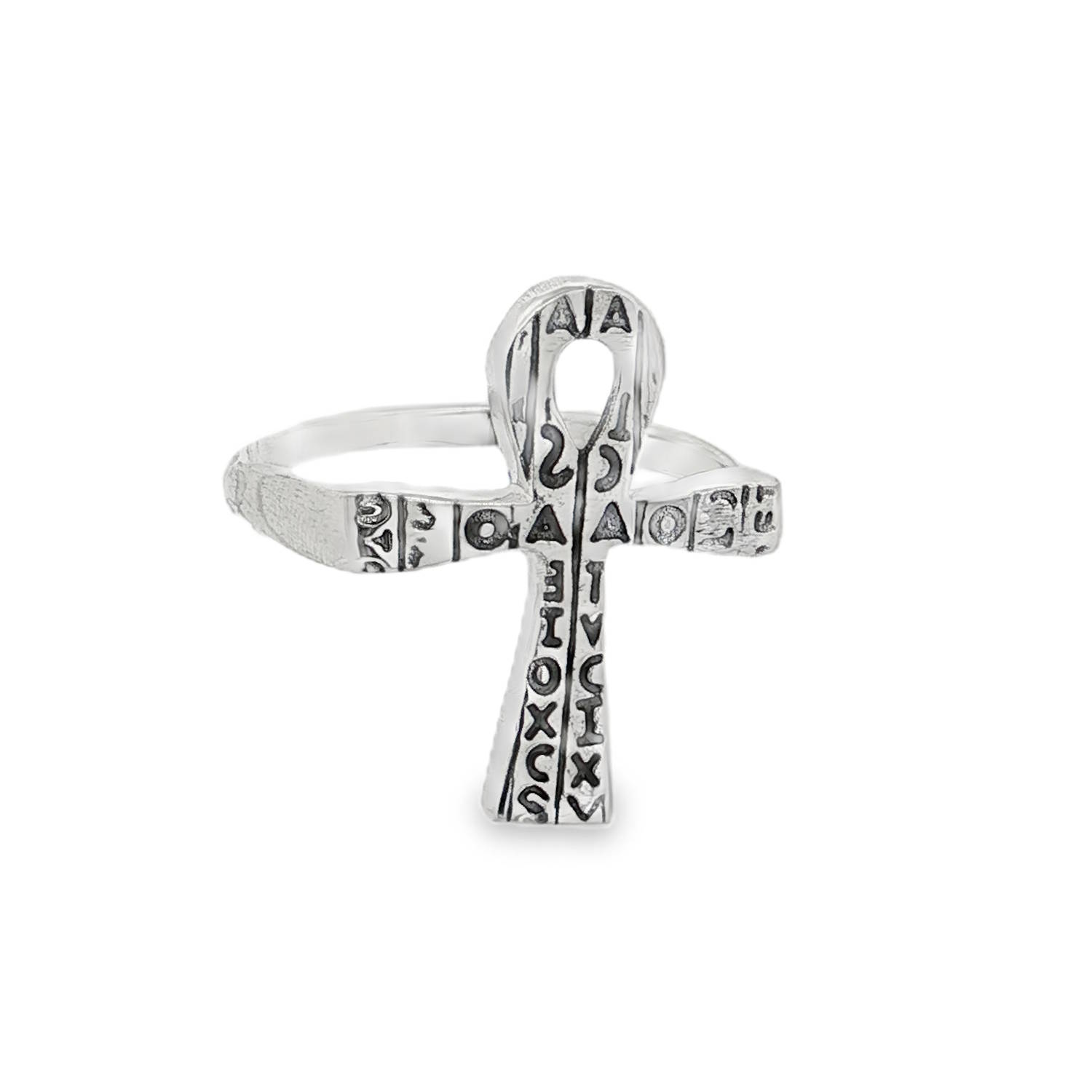Bague Ankh en argent 925/000, un symbole égyptien ancien d'éternité et de vie.<br/>Ornée de hiéroglyphes gravés, cette bague offre un mélange d'histoire et de style.<br/>Une pièce unique pour les passionnés d'archéologie et de bijoux symboliques. Ankh Egypte Adolescent Adulte Fille Garçon Indémodable Mixte Religion Symboles Bague Ankh en argent 925/000, un symbole égyptien ancien d'éternité et de vie.<br/>Ornée de hiéroglyphes gravés, cette bague offre un mélange d'histoire et de style.<br/>Une pièce unique pour les passionnés d'archéologie et de bijoux symboliques. Ankh Egypte Adolescent Adulte Fille Garçon Indémodable Mixte Religion Symboles