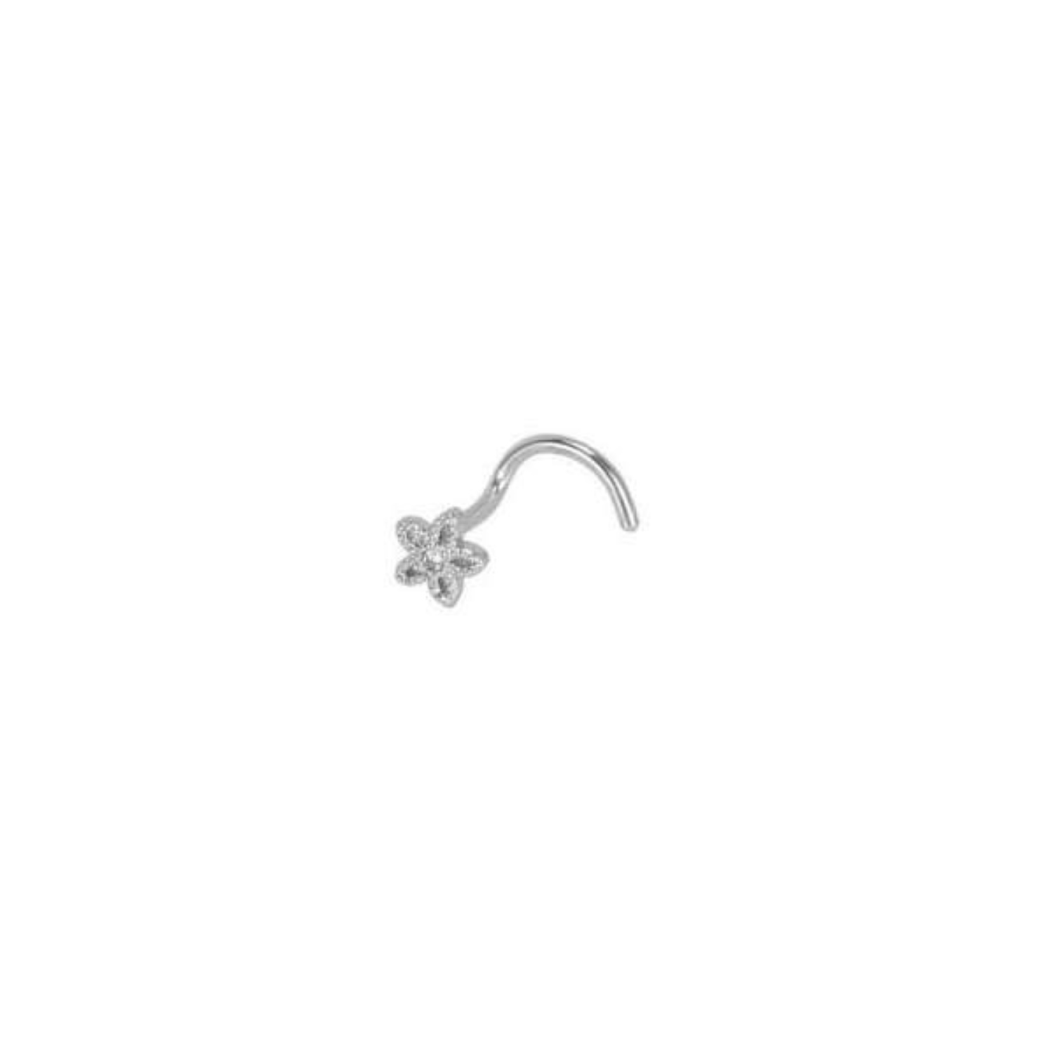 Piercing pour nez en acier 316L chirurgical argenté orné d'une fleur sertie d'un oxyde de zirconium. Coeur Strass Adolescent Adulte Femme Fille Fleurs Indémodable Nature Piercing pour nez en acier 316L chirurgical argenté orné d'une fleur sertie d'un oxyde de zirconium. Coeur Strass Adolescent Adulte Femme Fille Fleurs Indémodable Nature