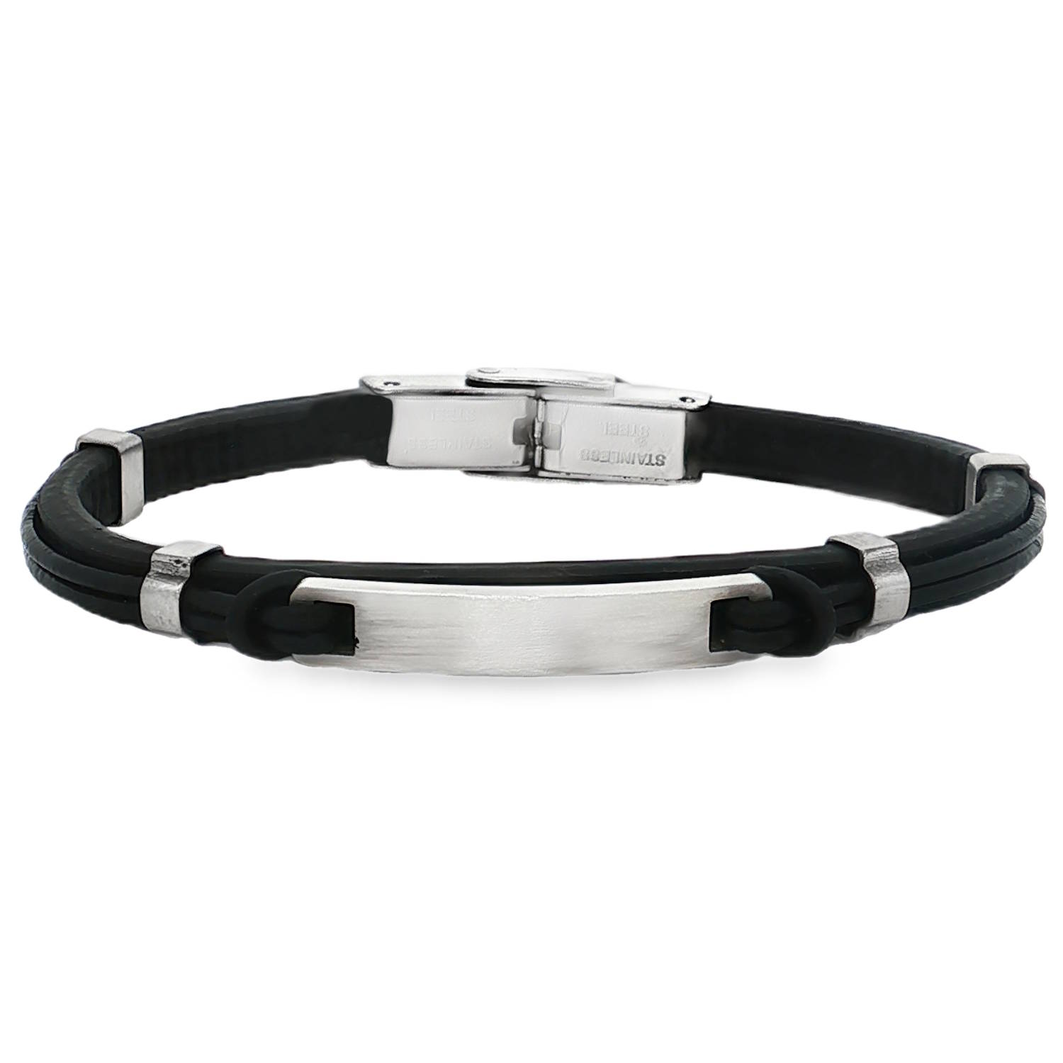 Affirmez votre style avec ce bracelet jonc sophistiqué. Conçu en cuir de haute qualité, il offre un design épuré et moderne.<br/>Son allure polyvalente en fait l'accessoire idéal pour rehausser toute tenue avec une touche d'élégance discrète.<br/>Avec sa plaque en acier argenté, personnalisez le en gravant vos messages, prénoms ou initiales. Adolescent Adulte Femme Fille Gravure Indémodable Affirmez votre style avec ce bracelet jonc sophistiqué. Conçu en cuir de haute qualité, il offre un design épuré et moderne.<br/>Son allure polyvalente en fait l'accessoire idéal pour rehausser toute tenue avec une touche d'élégance discrète.<br/>Avec sa plaque en acier argenté, personnalisez le en gravant vos messages, prénoms ou initiales. Adolescent Adulte Femme Fille Gravure Indémodable