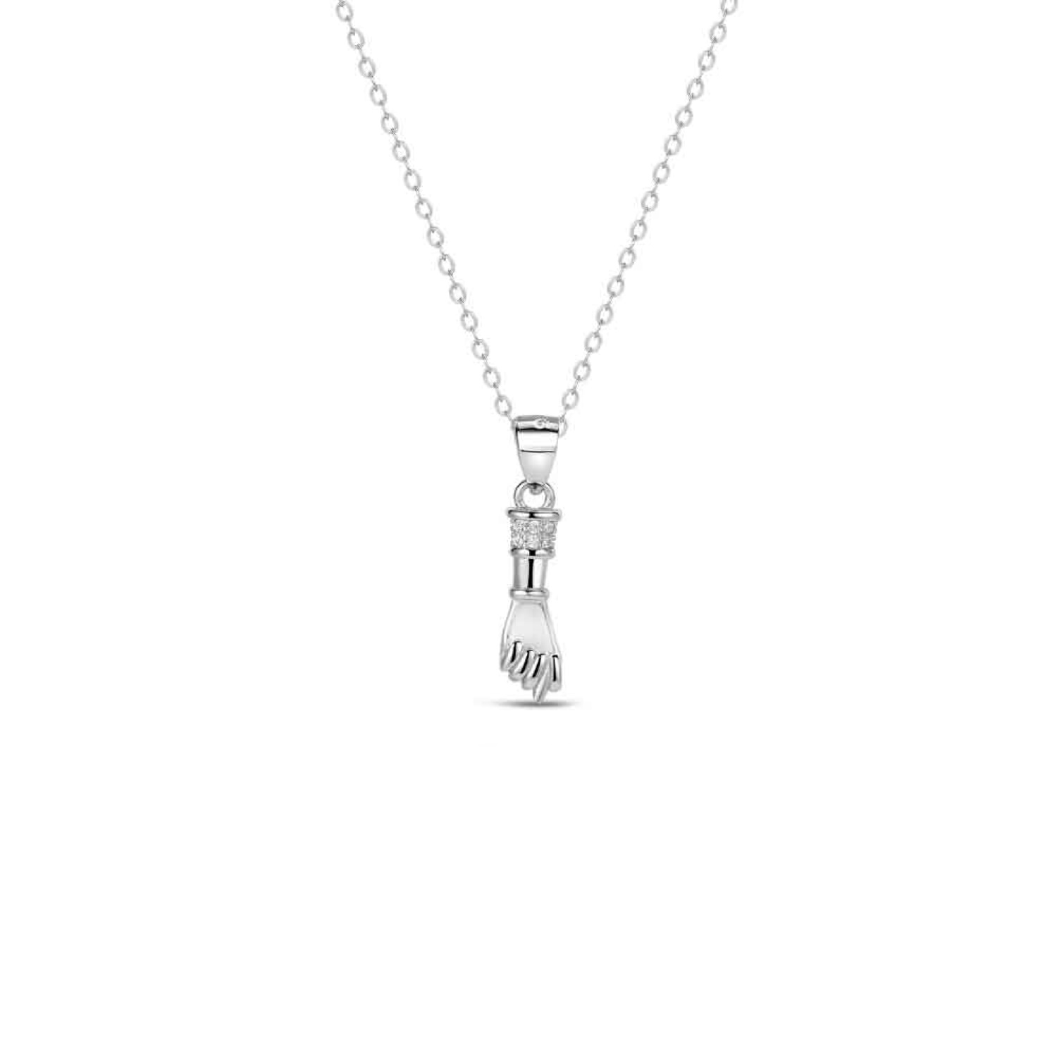 Collier composé d'une chaîne en argent 925/000 assorti d'un pendentif en forme de main Figa sertie d'oxydes de zirconium blancs.<br/>La mona figa ou signe de figue est un symbole puissant pour repousser le mal et attirer la bonne chance. Main Strass Adolescent Adulte Femme Fille Indémodable Symboles Collier composé d'une chaîne en argent 925/000 assorti d'un pendentif en forme de main Figa sertie d'oxydes de zirconium blancs.<br/>La mona figa ou signe de figue est un symbole puissant pour repousser le mal et attirer la bonne chance. Main Strass Adolescent Adulte Femme Fille Indémodable Symboles