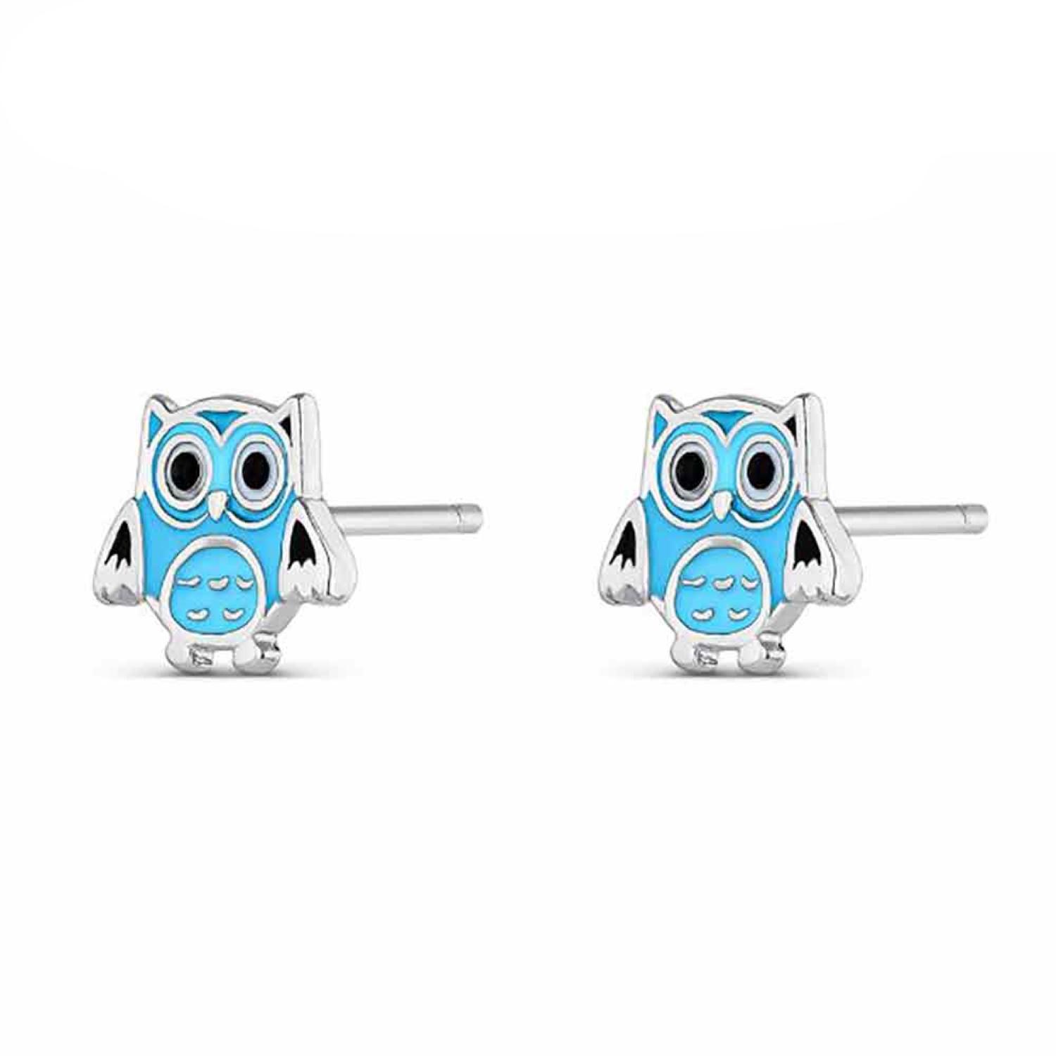 Boucles d'oreilles puces en forme de hibou en argent 925/000 pavées d'émail de couleur. Chouette Hibou Adolescent Adulte Animaux Enfant Femme Fille Indémodable Oiseaux Boucles d'oreilles puces en forme de hibou en argent 925/000 pavées d'émail de couleur. Chouette Hibou Adolescent Adulte Animaux Enfant Femme Fille Indémodable Oiseaux