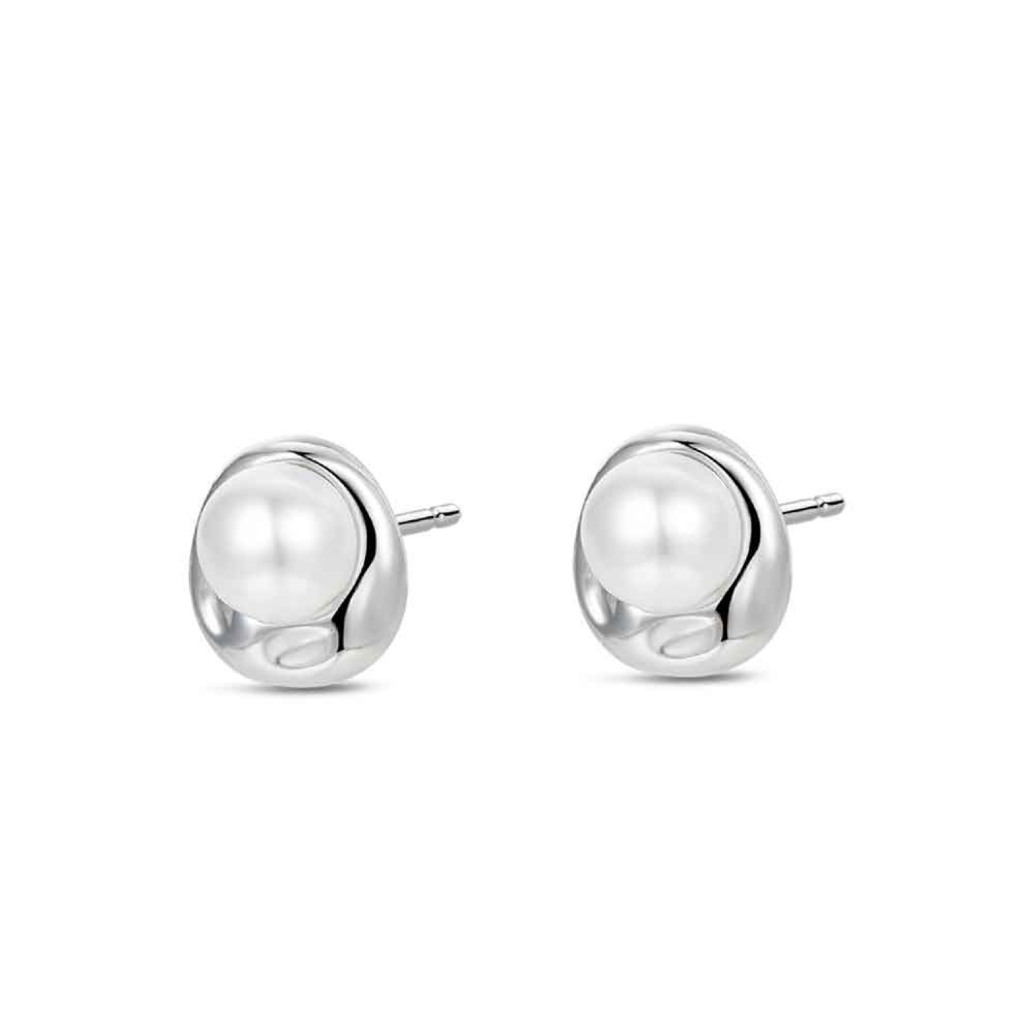 Boucles d'oreilles puces en argent 925/000 surmontées d'une perle. Perle Puce Adolescent Adulte Enfant Femme Fille Indémodable Boucles d'oreilles puces en argent 925/000 surmontées d'une perle. Perle Puce Adolescent Adulte Enfant Femme Fille Indémodable