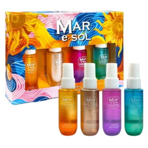 Évadez-vous sous les tropiques avec le coffret de brumes Mar e Sol. Cette collection exclusive réunit quatre fragrances envoûtantes conçues pour capturer l'essence de l'été, du soleil et de la mer. Légères et rafraîchissantes, ces brumes laissent sur votre peau un voile parfumé délicat tout au long de la journée. Les Fragrances du Coffret : L'Ambrée Chaleureuse (Orange) : Une alliance gourmande de Caramel Salé et Pistache. Une fragrance addictive qui rappelle les après-midi ensoleillés sur le sable chaud. La Douceur Sucrée (Bronze) : Un mélange réconfortant de Guimauve Grillée et Vanille. Parfait pour celles qui recherchent une senteur cocooning et suave. L'Éclat Fruité (Violet) : Un cocktail pétillant de Fleurs Tropicales et Fruits Givrés. Une brume dynamique et joyeuse pour une sensation de fraîcheur immédiate. L'Exotisme Frais (Turquoise) : Une évasion sensorielle avec des notes de Tiaré Radieux et Noix de Coco. Le parfum emblématique des vacances au bord de l'eau.