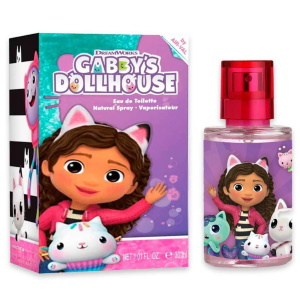 Eau de toilette pour enfant Gabby's Dollhouse (Gabby et la maison magique). Découvrez l'univers enchanteur de Gabby's Dollhouse avec cette Eau de toilette délicate et fantaisiste. Une fragrance douce et rassurante qui évoque les moment d'amusement et de magie, idéale pour les jeunes amateurs de cet univers animé. Ajoutez une touche de sophistication et d'imagination à leur routine quotidienne.