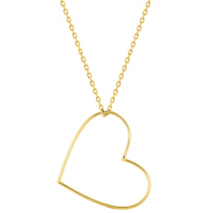 Collier composé d'une chaîne et d'un pendentif cœur en plaqué or jaune 18 carats.