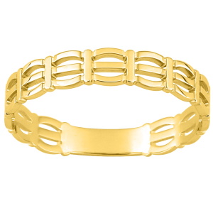 Bague anneau avec motifs ajourés en plaqué or jaune 18 carats.