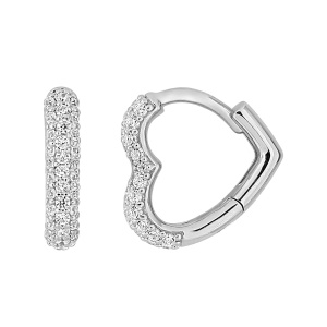 Rehaussez votre style avec ces ravissantes boucles d'oreilles créoles en forme de coeur, confectionnées en argent brillant et ornées d'oxydes de zirconium ronds taille brillant. Ces créoles éclatantes ajoutent une touche d'élégance discrète à toute tenue, parfaites pour un usage quotidien ou des occasions spéciales. Un choix sophistiqué pour celles qui apprécient la finesse et le luxe.