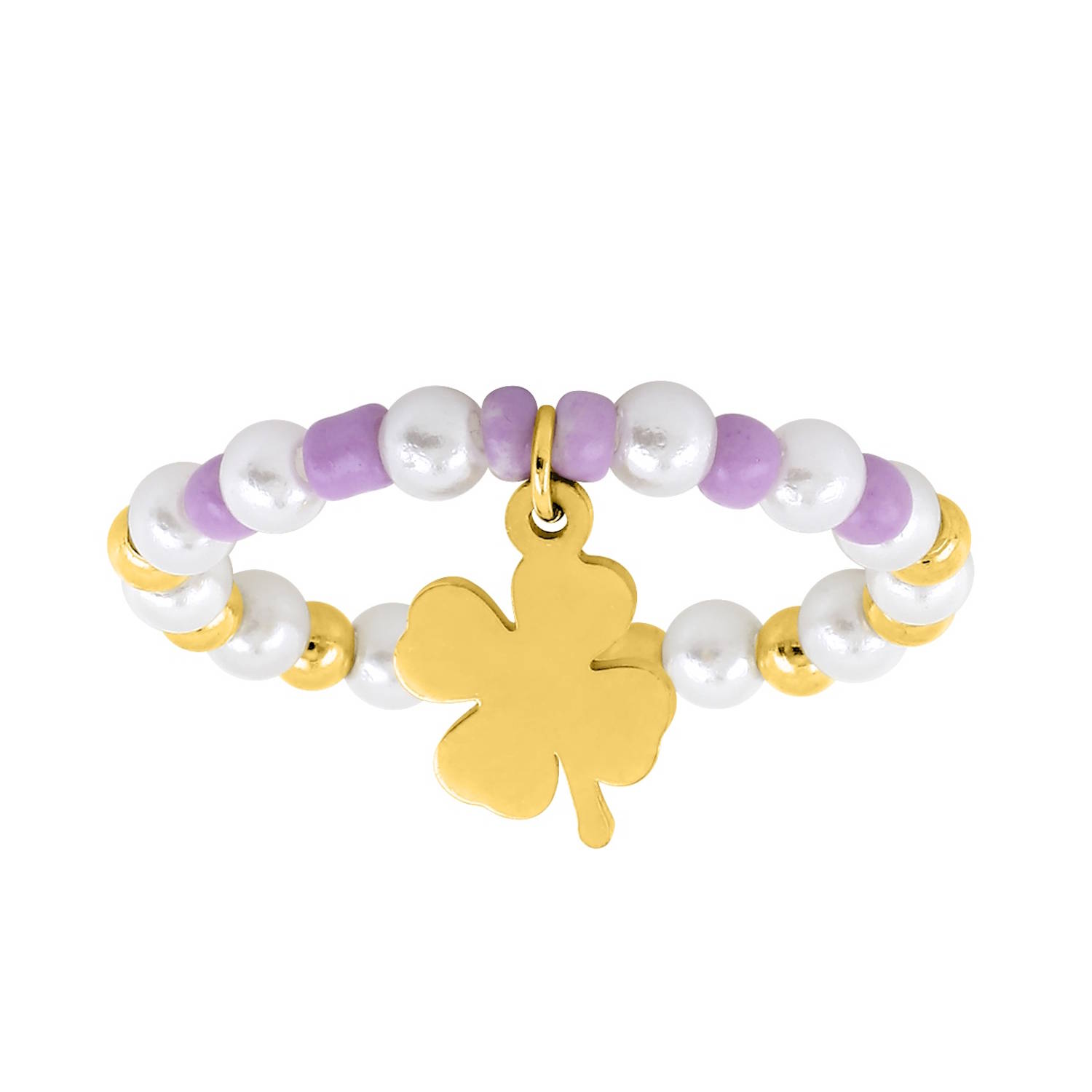 Sublime bague bandeau en acier doré, ornée de perles roses chatoyantes.<br/>Le design délicat avec un charm en forme de trèfle à quatre feuilles, parfait pour apporter de la chance à votre style.<br/>Un bijou incontournable pour celles qui apprécient l'élégance et la finesse. Elastique Perle Trèfle Adolescent Adulte Femme Fille Indémodable Symboles Sublime bague bandeau en acier doré, ornée de perles roses chatoyantes.<br/>Le design délicat avec un charm en forme de trèfle à quatre feuilles, parfait pour apporter de la chance à votre style.<br/>Un bijou incontournable pour celles qui apprécient l'élégance et la finesse. Elastique Perle Trèfle Adolescent Adulte Femme Fille Indémodable Symboles