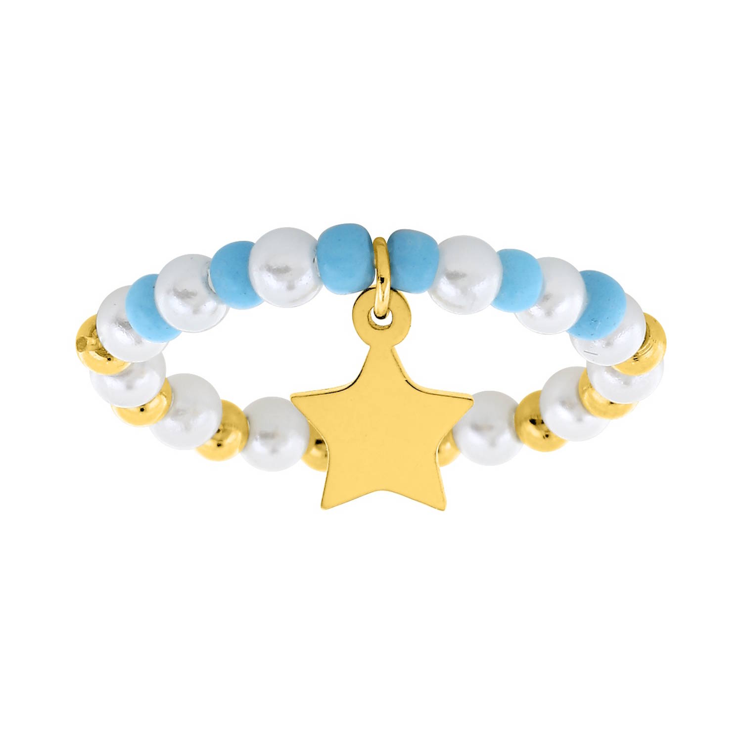 Sublime bague bandeau en acier doré, ornée de perles bleues chatoyantes.<br/>Le design délicat avec un charm en forme d'étoile, parfait pour apporter éclat à votre style.<br/>Un bijou incontournable pour celles qui apprécient l'élégance et la finesse. Elastique Etoile Perle Adolescent Adulte Femme Fille Indémodable Nature Sublime bague bandeau en acier doré, ornée de perles bleues chatoyantes.<br/>Le design délicat avec un charm en forme d'étoile, parfait pour apporter éclat à votre style.<br/>Un bijou incontournable pour celles qui apprécient l'élégance et la finesse. Elastique Etoile Perle Adolescent Adulte Femme Fille Indémodable Nature