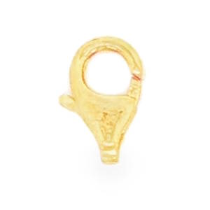 Apportez une touche de sécurité et d'élégance à vos créations de bijoux avec ce fermoir mousqueton (également appelé pince de homard) en plaqué or 18 carats. Alliant fonctionnalité et esthétique, c'est l'élément indispensable pour finaliser vos colliers et bracelets avec soin. Sa forme légèrement galbée et sa petite gâchette latérale permettent une manipulation fluide et une ouverture facile d'une seule main. Équipé d'un ressort interne robuste, ce fermoir garantit une fermeture fiable pour éviter toute perte accidentelle de vos bijoux.